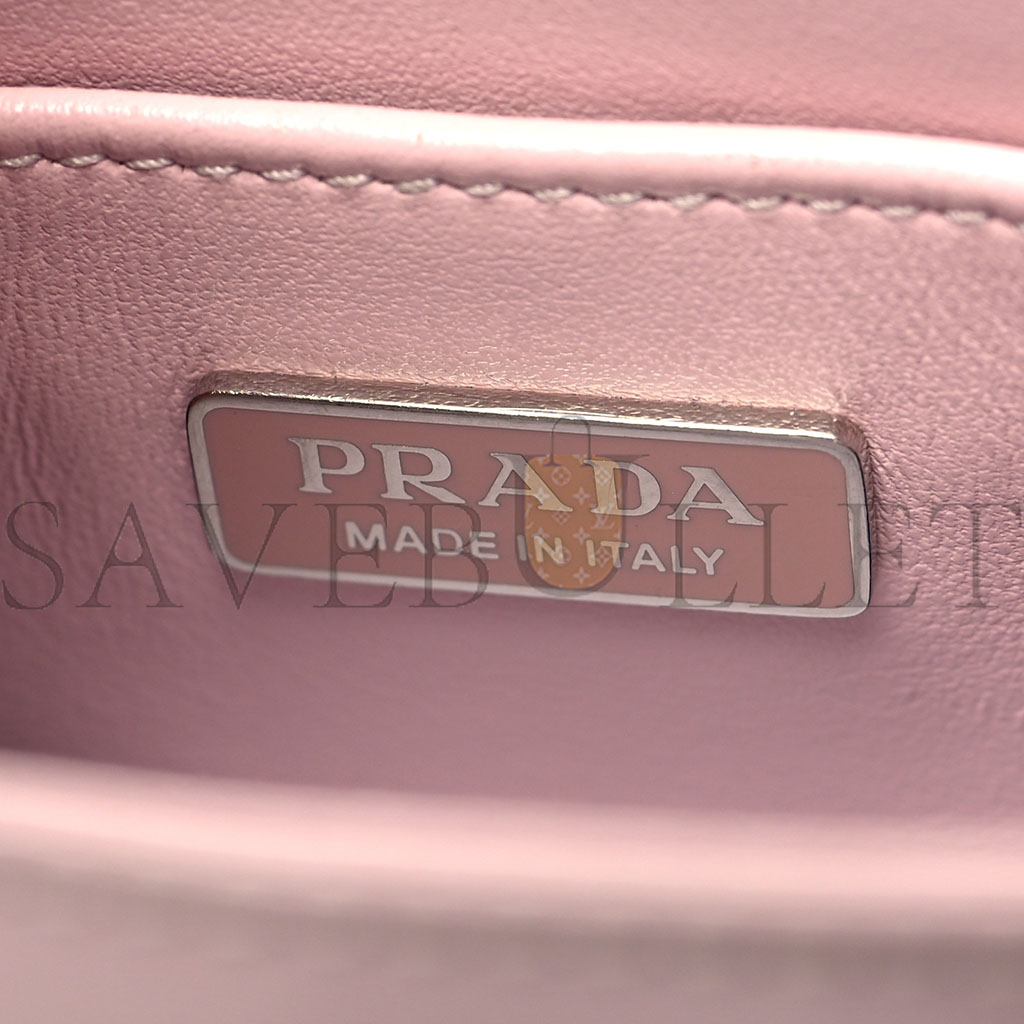 PRADA BRUSHED CALFSKIN SMALL TOTE ALABASTRO (18*16*5cm)