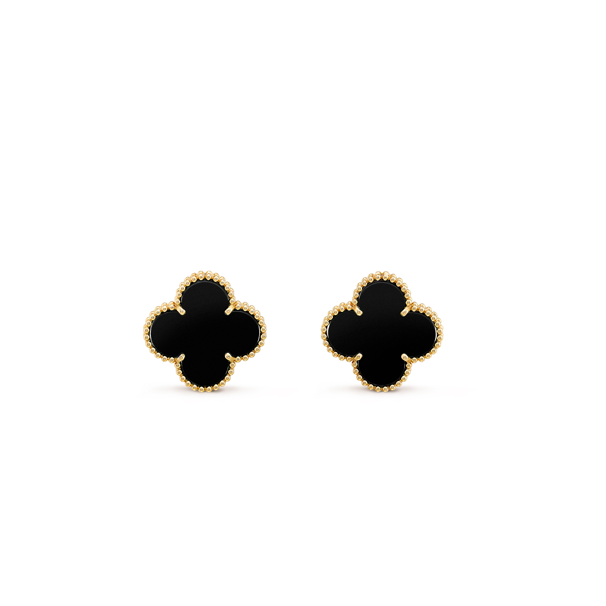 VAN CLEEF  ARPELS MAGIC ALHAMBRA EARRINGS - YELLOW GOLD, ONYX  VCARA44300