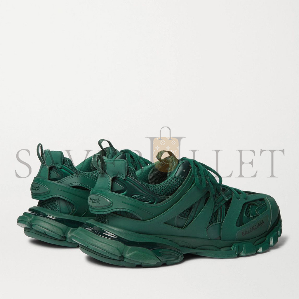 BALENCIAGA TRACK NYLON, MESH AND RUBBER SNEAKERS GREEN 542023W2LA13004