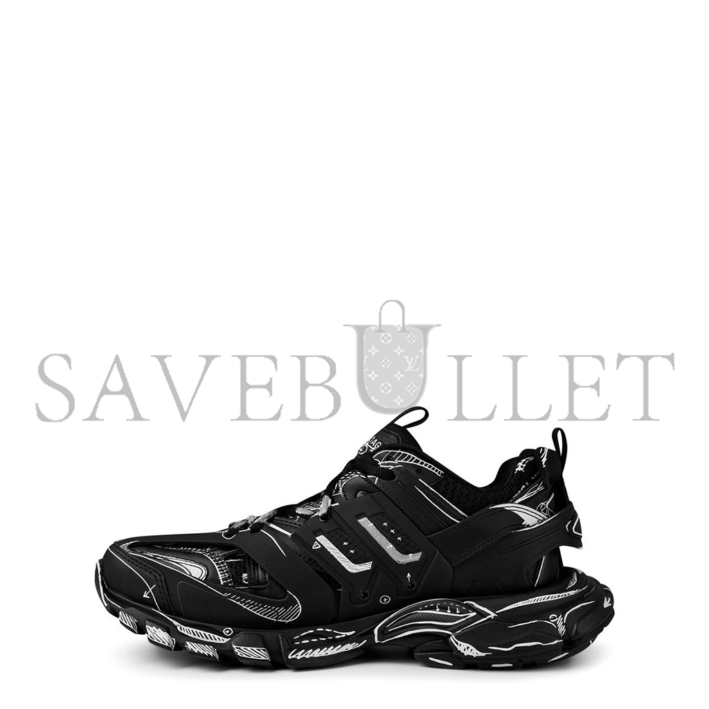 BALENCIAGA BLACK COMBINED TRACK SNEAKERS 542436W3BR22315