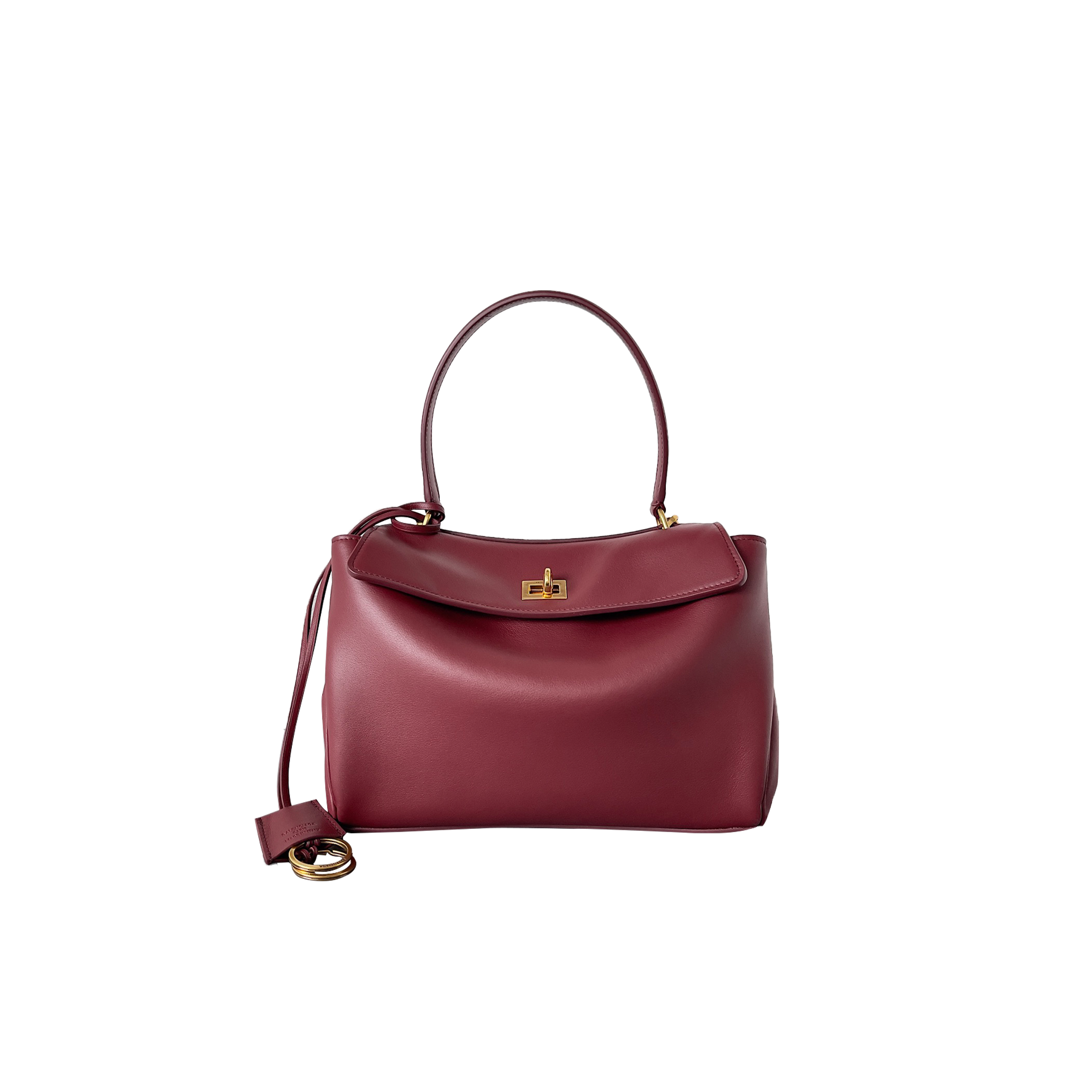 BALENCIAGA WOMEN'S RODEO SMALL HANDBAG IN DARK BURGUNDY 7954562AA4V6035 (28.9*20*9.9cm)