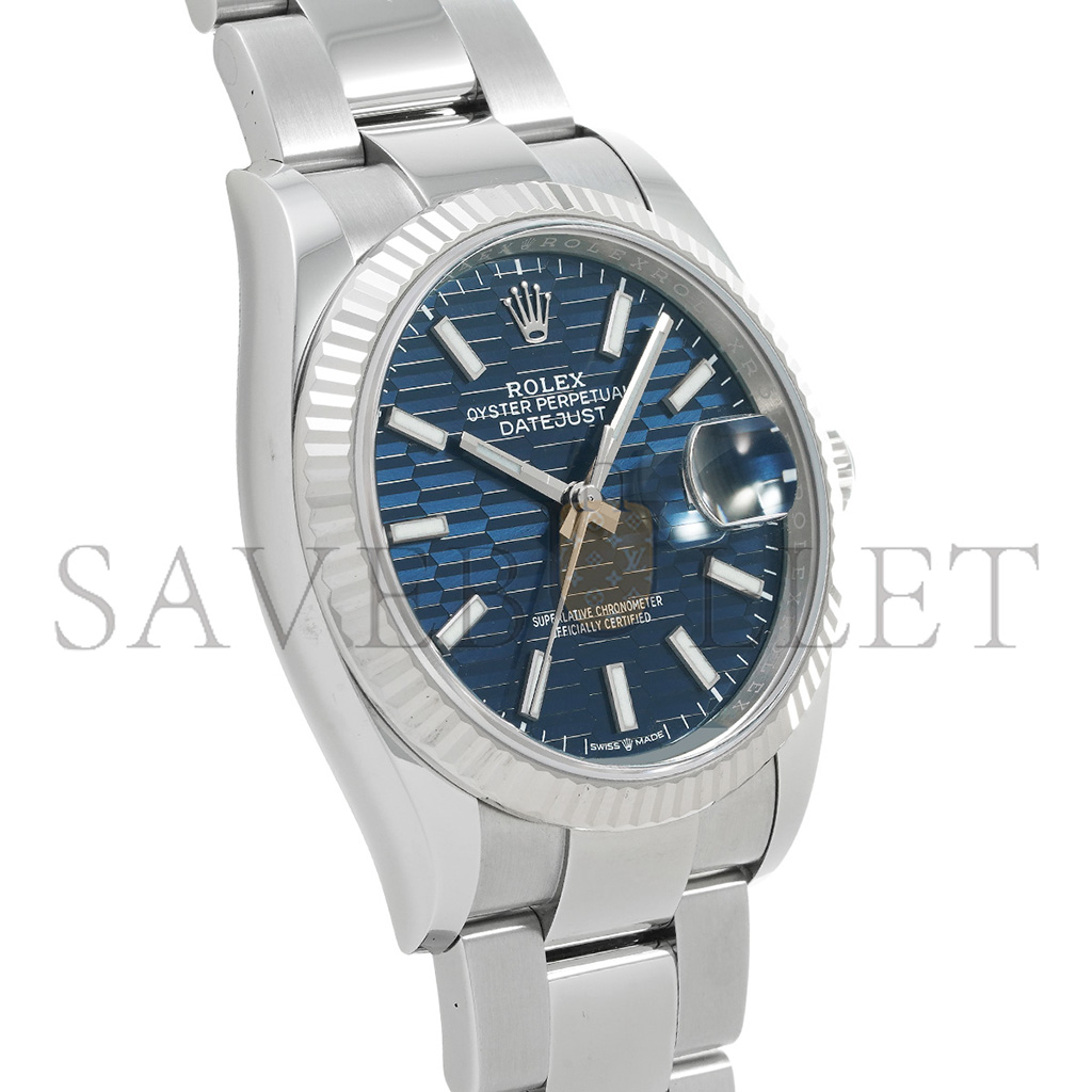 ROLEX DATEJUST BLUE FLUTED PATTERN DIAL 36MM WATCH 126234-0049