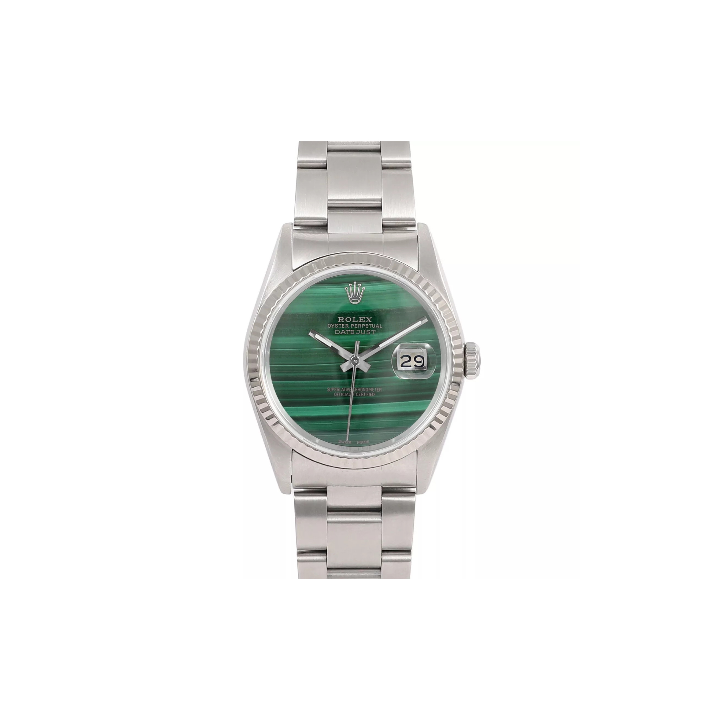 ROLEX DATEJUST GREEN MALACHITE DIAL WATCH 69178