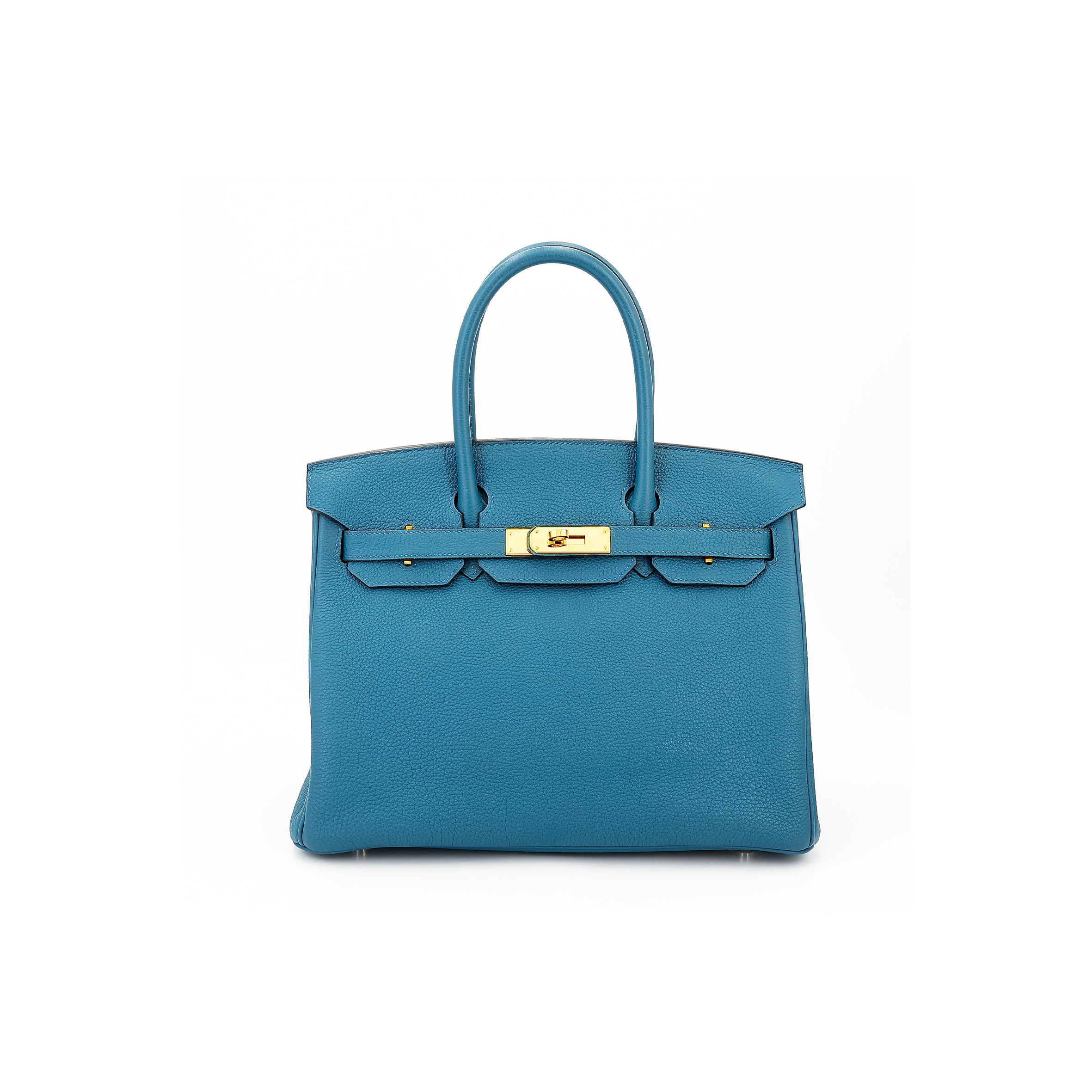 HERMES BIRKIN 35 TOGO LEATHER CALFSKIN NORTHERN BLUE GOLD BUCKLE BAG 9813026098 (35*28*18cm)