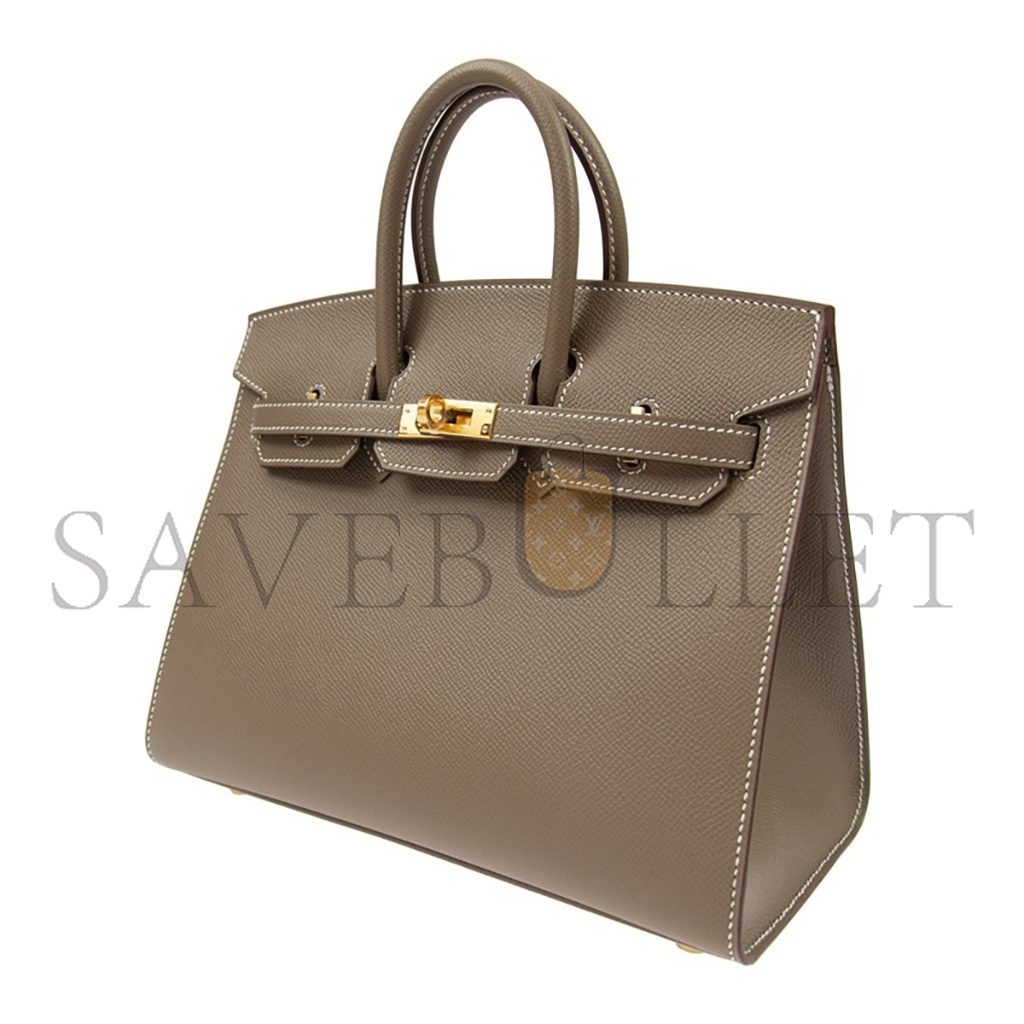 HERMES BIRKIN 30 TOGO LEATHER ELEPHANT GREY GOLD BUCKLE BAG BK2518EPGPO (30*22*16cm)