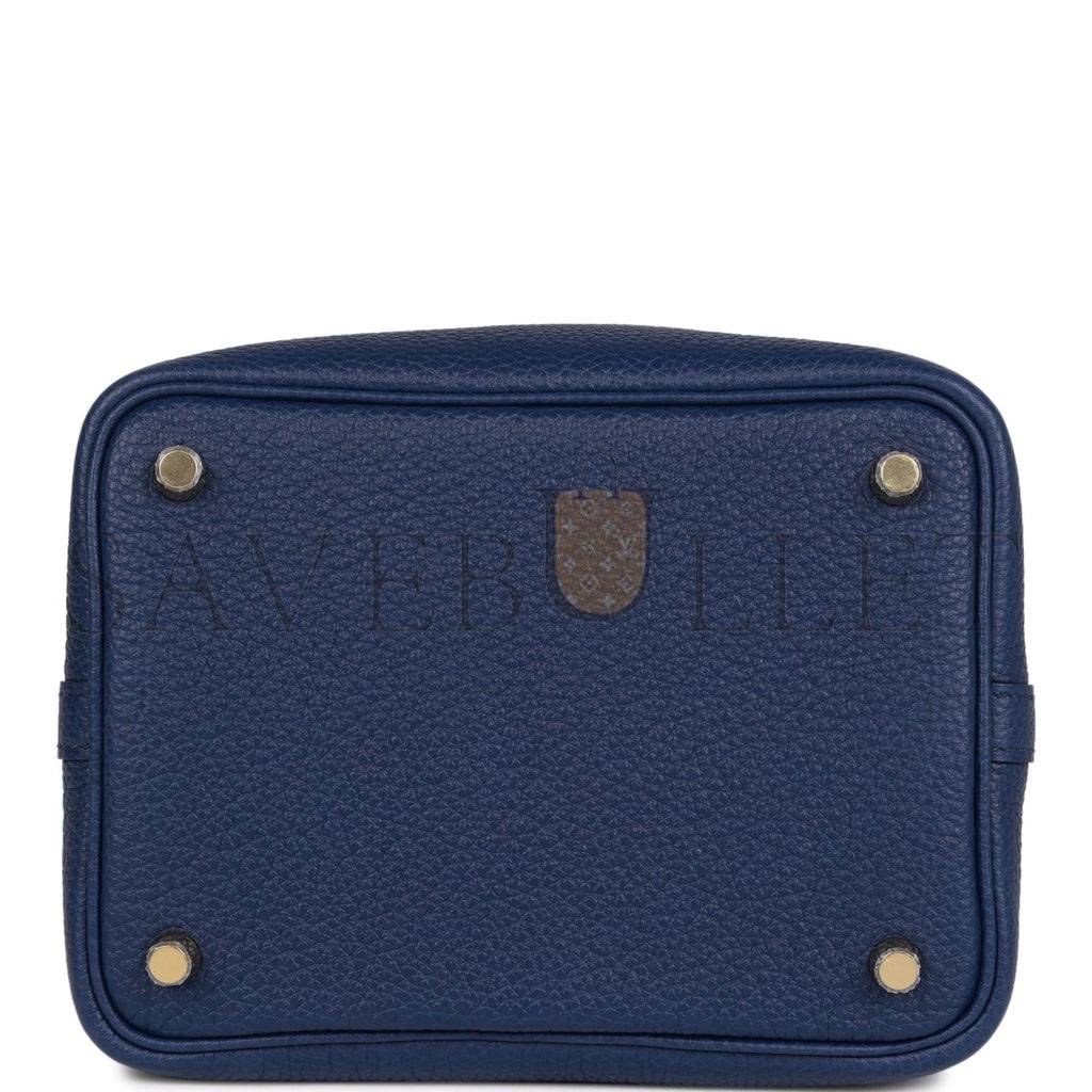 HERMES PICOTIN LOCK 18 BLEU SAPHIR MAURICE GOLD HARDWARE (18*13*18cm)