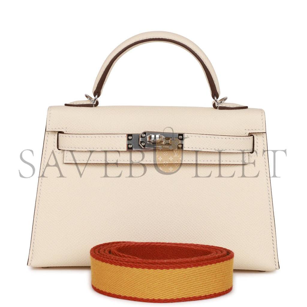 HERMES MINI KELLY SELLIER 20 NATA EPSOM PALLADIUM HARDWARE (19*12*5.5cm)