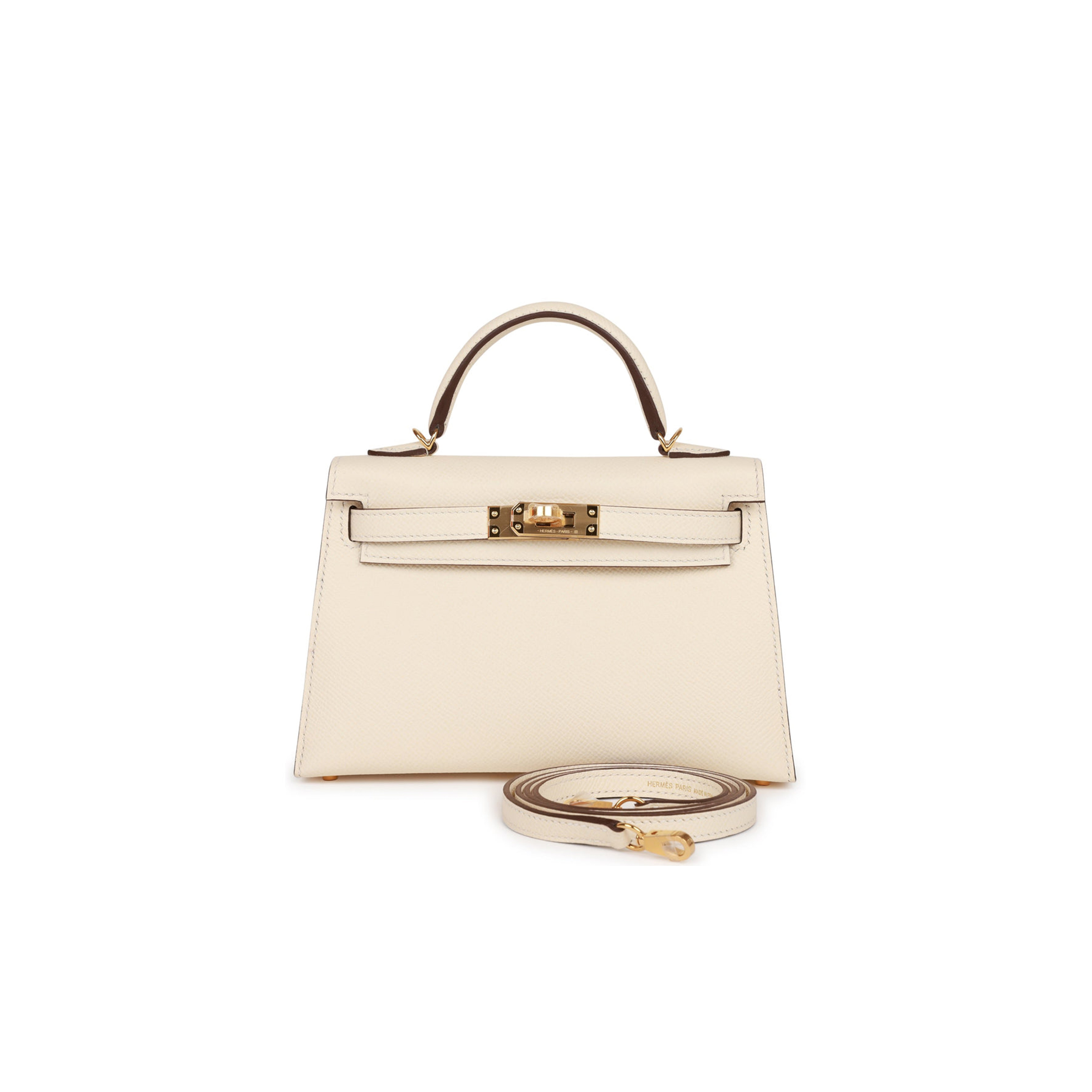 HERMES MINI KELLY SELLIER 20 NATA EPSOM GOLD HARDWARE (19*12*5.5cm)