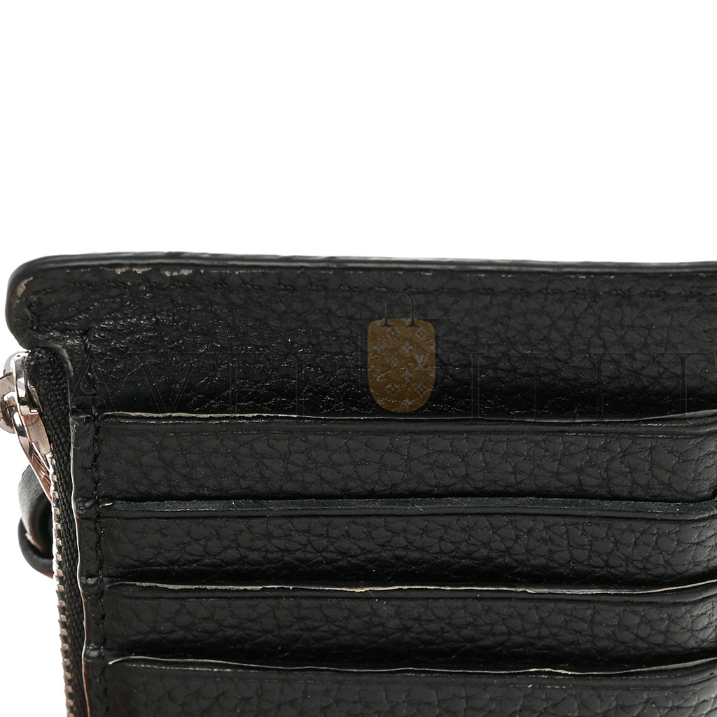 LOEWE SOFT GRAINED CALFSKIN COIN CARD HOLDER BLACK (12*7cm)