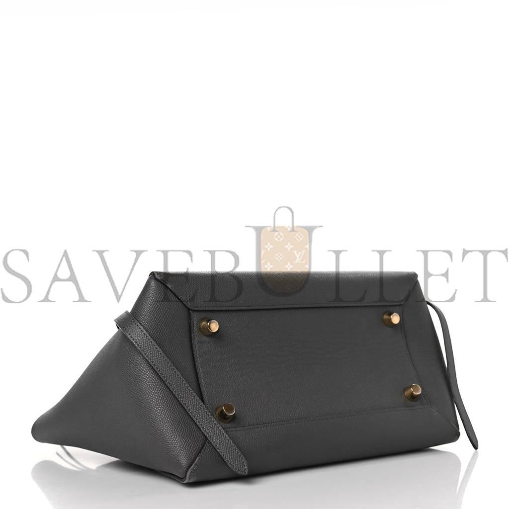 CELINE GRAINED CALFSKIN MINI BELT BAG GREY (28*22*17cm)