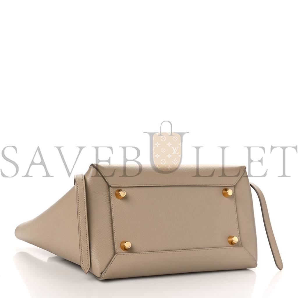 CELINE GRAINED CALFSKIN MINI BELT BAG LIGHT TAUPE (27*23*17cm)