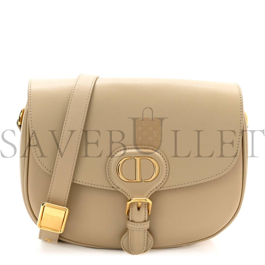 DIOR BOX CALFSKIN MEDIUM BOBBY FLAP BEIGE (22*17*6.4cm)